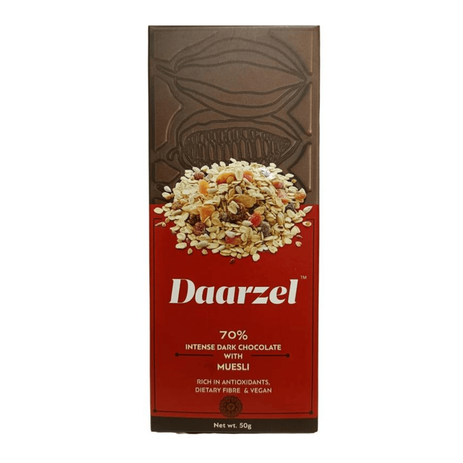 Daarzel  Muesli with 70 Intense Dark Chocolate  Vegan  50 g